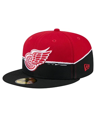 New Era Men's Black/Red Detroit Red Wings Vintage Color Dip 59FIFTY Fitted Hat