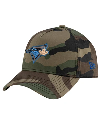 New Era Men's Camo Toronto Blue Jays Woodland Team Pop 9FORTY A-Frame Adjustable Hat