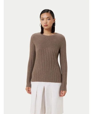 Gobi Cashmere Juniors' Rib-Knit Crew Neck Sweater