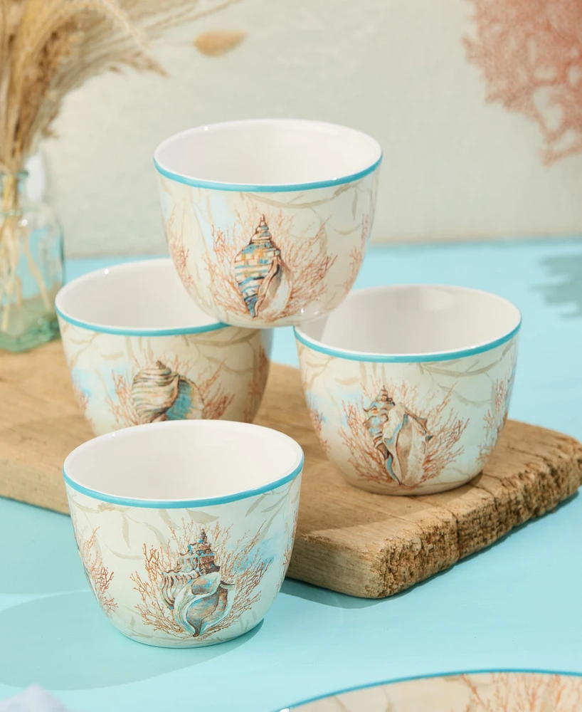 Certified International Escape to the Sea Ice Cream 4-Pc. Bowls, Service For 4