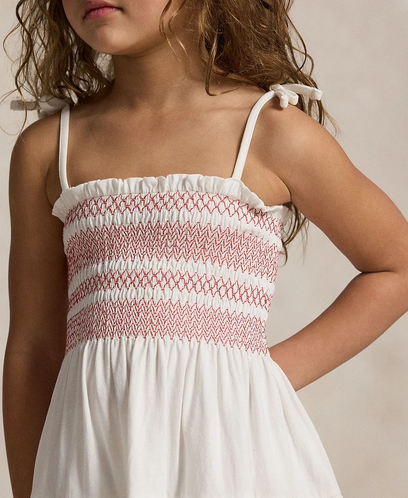 Polo Ralph Lauren Toddler and Little Girls Smocked Eyelet Jersey Dress