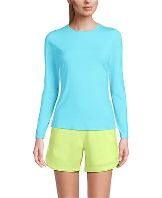 Lands' End Women's Long SunShade Upf 50 Sleeve Relaxed Rash Guard