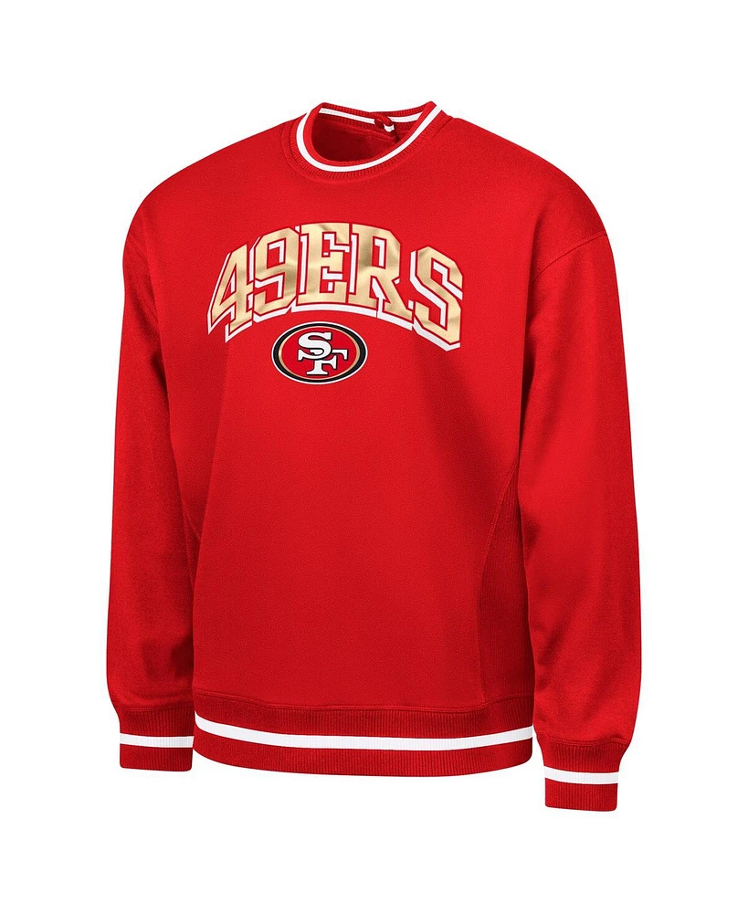 G-iii Sports by Carl Banks Men's Scarlet San Francisco 49ers Adaptive Blocker Fleece Pullover Sweatshirt