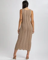 Pietro Brunelli Maternity Maternity Sleeveless Crochet Knit Fitted Maxi Hibiscus Dress