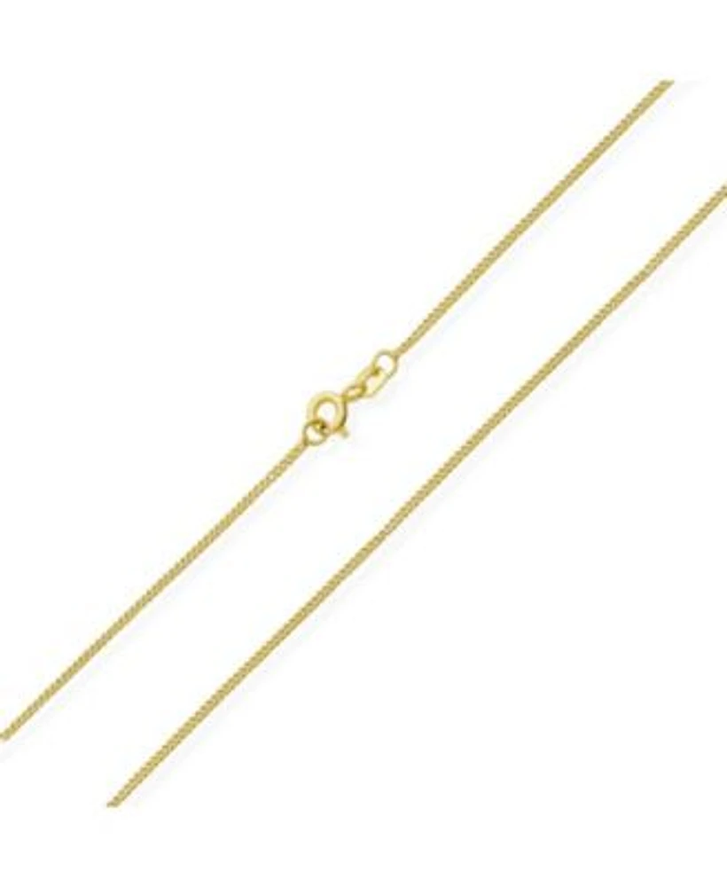 Bling Jewelry Thin 2mm Strong Simple Miami Cuban Curb Chain Necklace Yellow Gold Plated.925 Sterling Silver