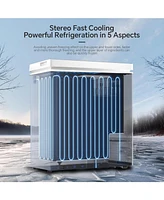 Cowsar 1.8 Cubic Feet Chest Freezer with Removable Basket Free Standing Top Open Door Compact Freezer with Adjustable Temperature for Home/Kitchen/Off