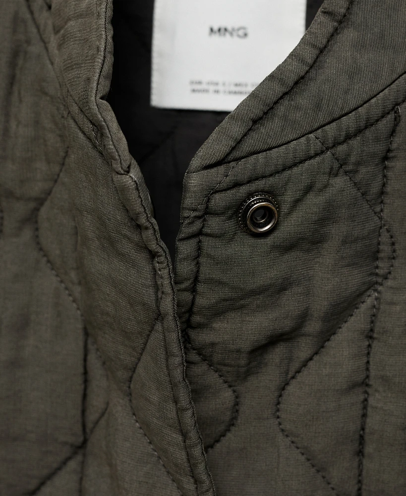 Mango Women's Quilted Bomber Jacket