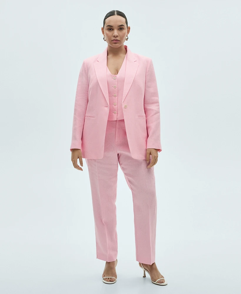 Mango Women's Linen Suit Trousers