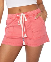 Roxy Juniors' Lil Trooper Drawstring Mid-Rise Shorts