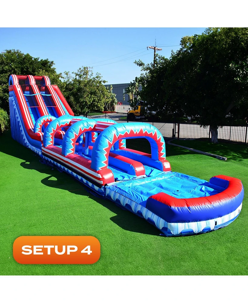 JumpOrange Flash Dual Lane Slide (5 in 1) with Pop Out Fun Slip N Slide