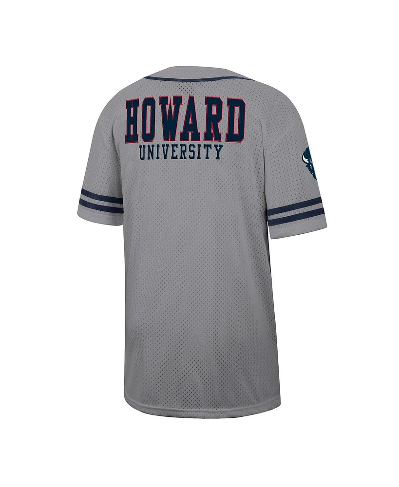 Colosseum Men's Gray Howard Bison Free Spirited Baseball Jersey