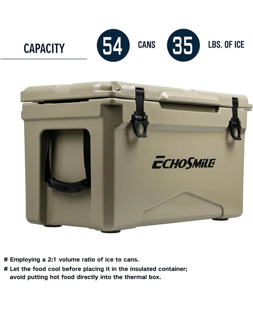 EchoSmile 35 Quart Rotomolded Cooler, Built to Stand up The Rigors of Journey