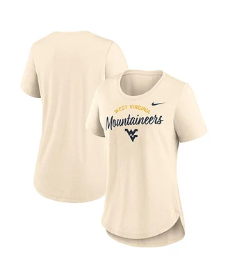 Nike Women's Cream West Virginia Mountaineers Script Logo Tri-Blend T-Shirt