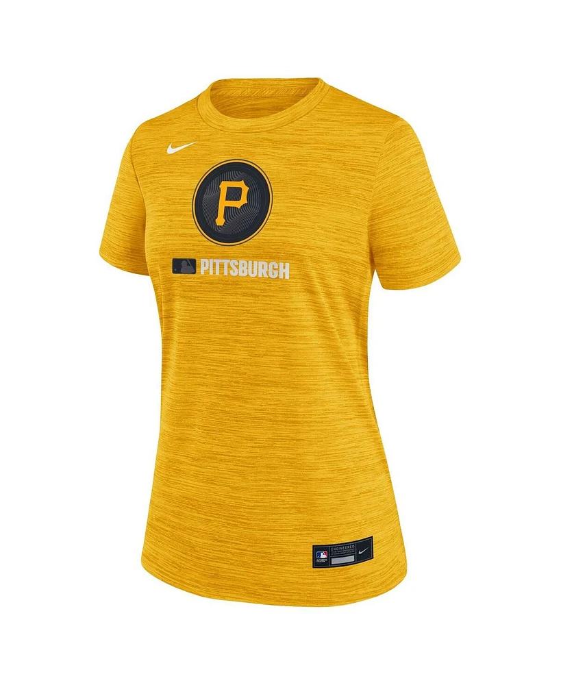 Nike Women's Gold Pittsburgh Pirates Authentic Collection City Connect Velocity Performance T-Shirt