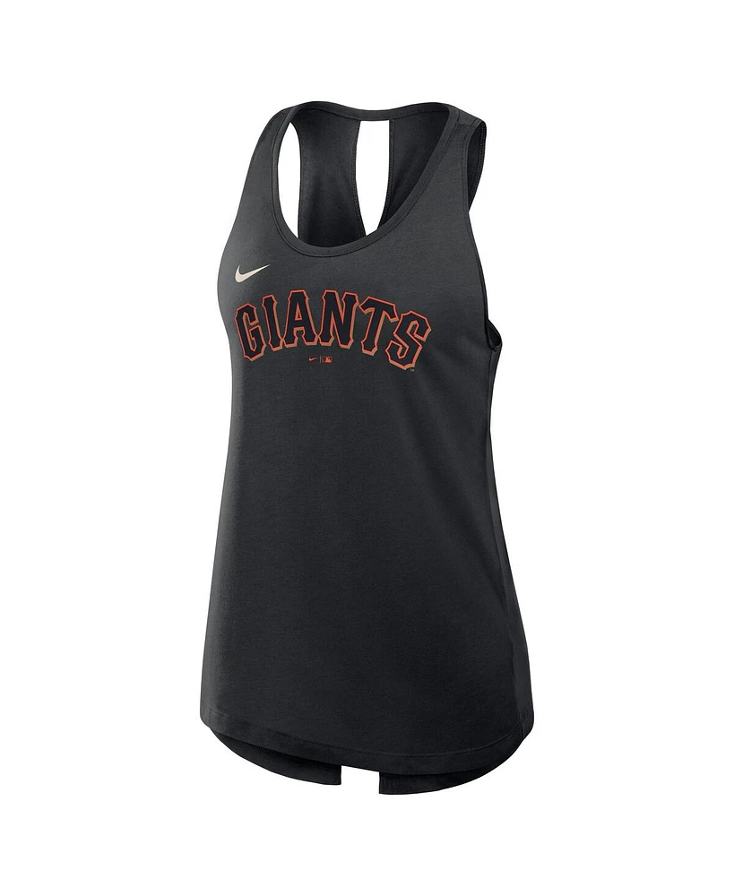 Nike Women's Black San Francisco Giants Crisscross Performance Tank Top