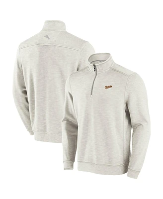 Tommy Bahama Men's Cream Baltimore Orioles Sport Tobago Bay Tri-Blend Half-Zip Sweatshirt