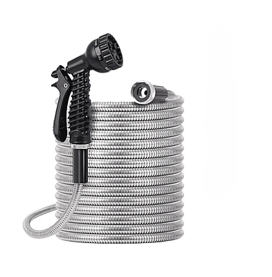 Garden Hose Stainless Steel Heavy Duty Water Hose No-Kink Rust Proof for Yard Outdoor 75ft
