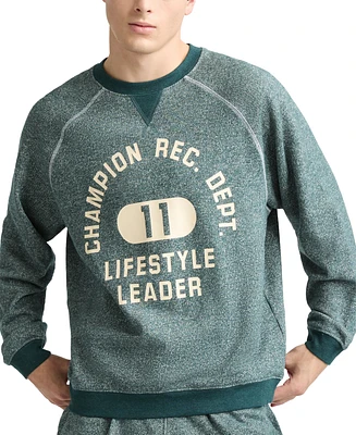 Champion Men's Yearbook Raglan Sleeve Logo Graphic Sweatshirt