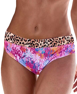 Lascana Women's Leopard Cheetah Fold Over Bikini Swimsuit Bottom cup sizing