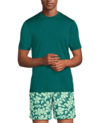 Lands' End Men's SunShade Upf 50 Short Sleeve Swim Tee Cooling Rash Guard