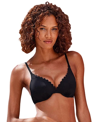 Lascana Women's Scalloped Underwire Bikini Swimsuit Top Bra Sizing