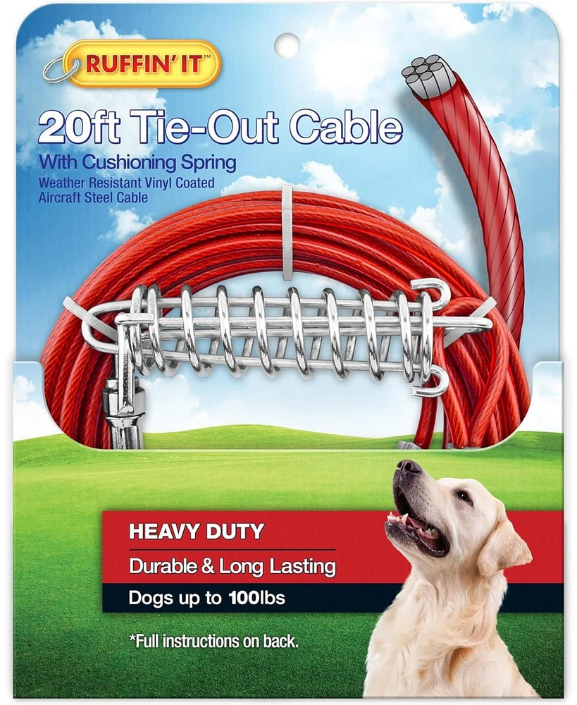 Tie Out Cable: 1700# Strength