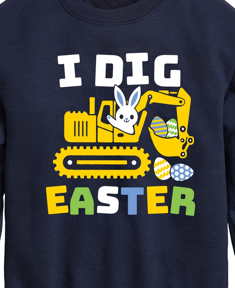 Hybrid Big Boys I Dig Easter Graphic Fleece Sweatshirt