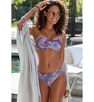 Lascana Women's Palm Print Bandeau Bikini Swimsuit Top Bra Sizing
