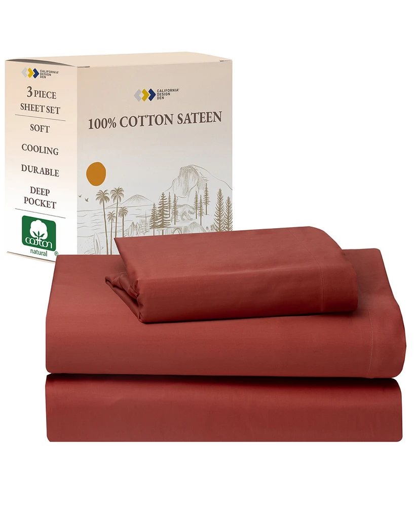 Soft 100% Cotton Sheets Set - Cooling Durable Sateen