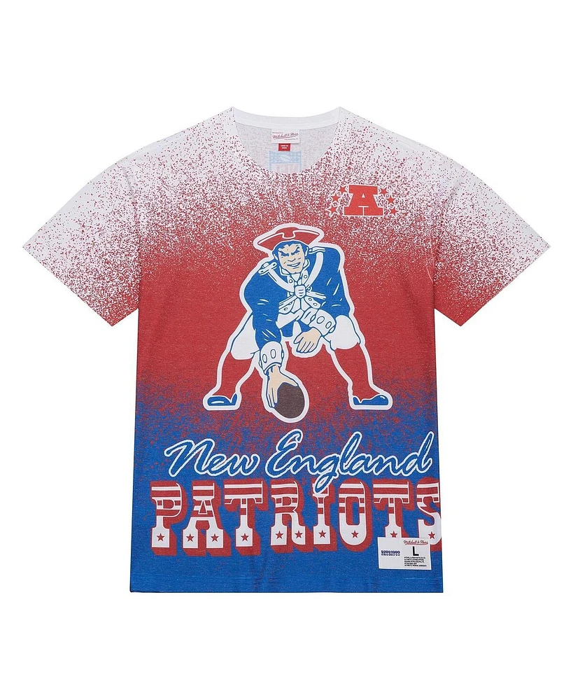 Mitchell & Ness Men's White New England Patriots Team Burst Vintage Logo T-Shirt