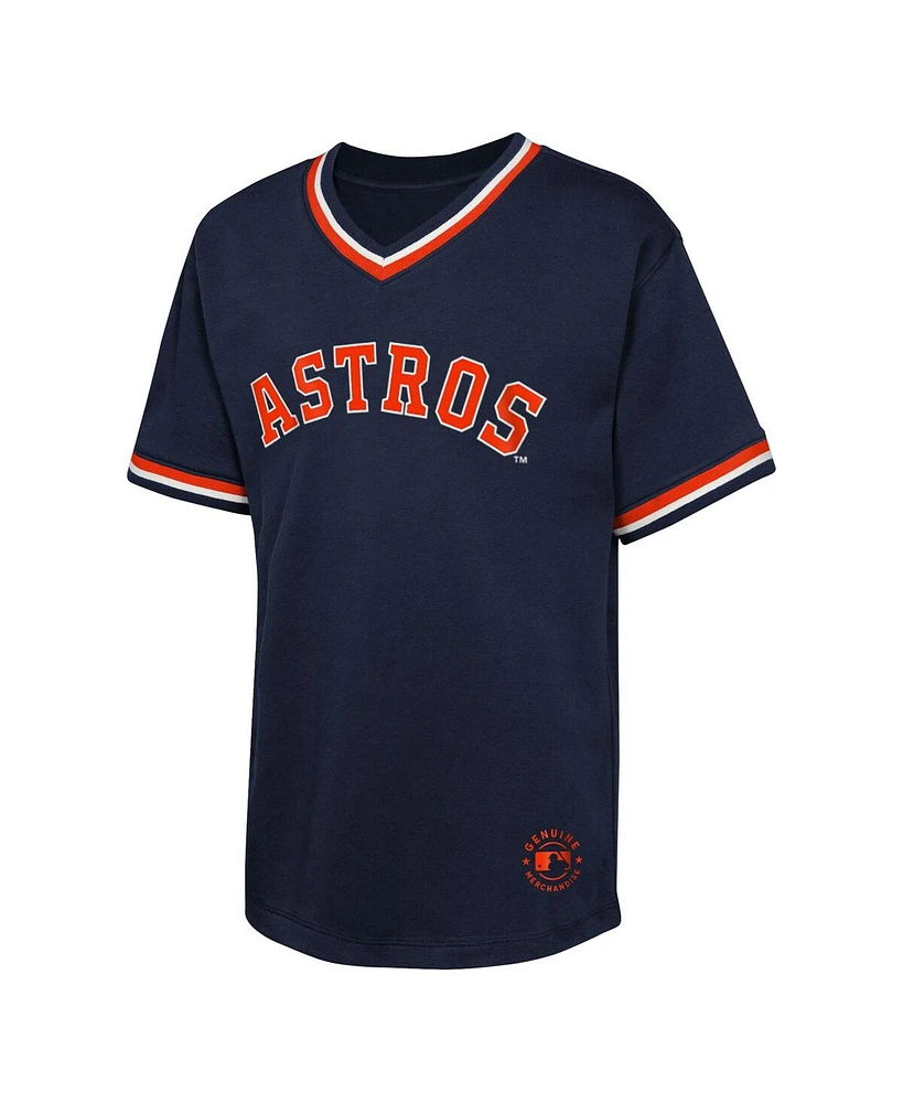 Outerstuff Big Boys and Girls Navy Houston Astros Relief Pitcher V-Neck T-Shirt