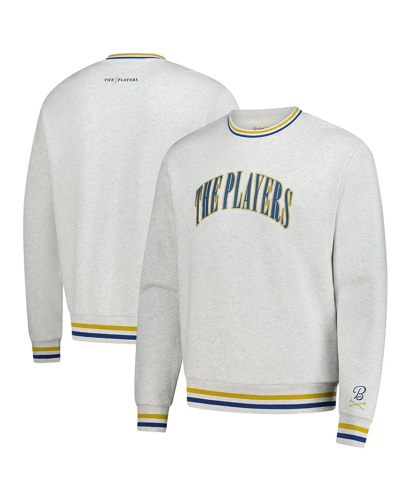 Barstool Golf Men's Heather Gray The Players Striped Pullover Sweatshirt