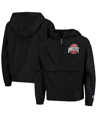 Champion Big Boys and Girls Black Ohio State Buckeyes Pack Go Quarter-Zip Windbreaker Jacket