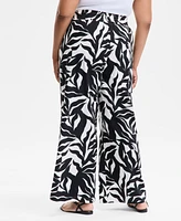 I.n.c. International Concepts Plus Printed Wide-Leg Pants, Exclusively at Macy's