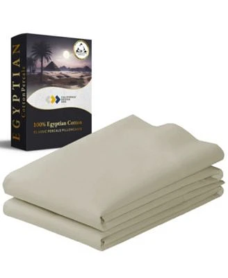 Luxury 100 Egyptian Cotton Standard Pillow Cases Set Of 2 Classic Percale Soft Breathable Fits Standard Queen Pillows