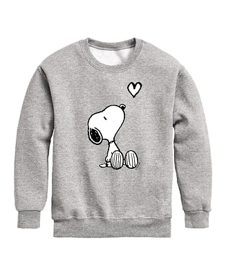 Hybrid Big Boys Peanuts Snoopy Heart Graphic Sweatshirt
