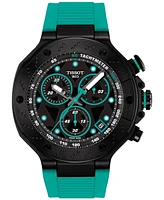 Tissot Men's Swiss Chronograph T-Race Green Silicone Strap Watch 45mm