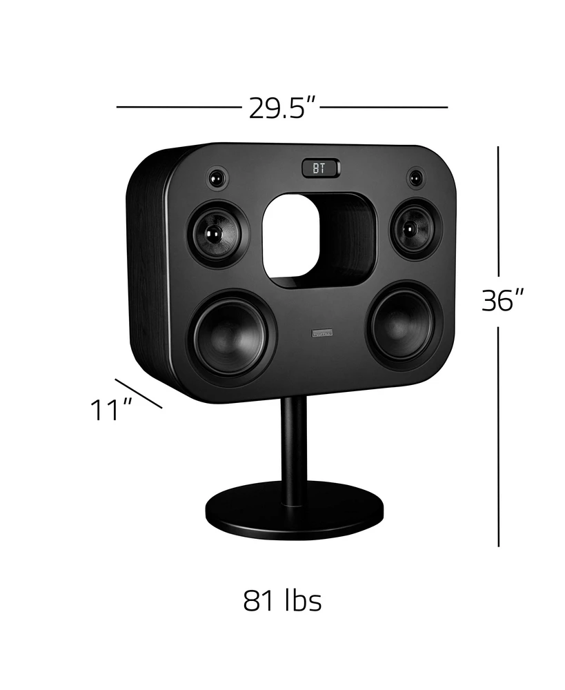 Fluance Fi70 Three-Way Wireless High Fidelity Music System with Powerful Amplifier & Dual 8" Subwoofers (Black Ash)