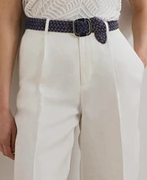 Lauren Ralph Lauren Women's Pleated Linen-Blend Twill Wide-Leg Pants