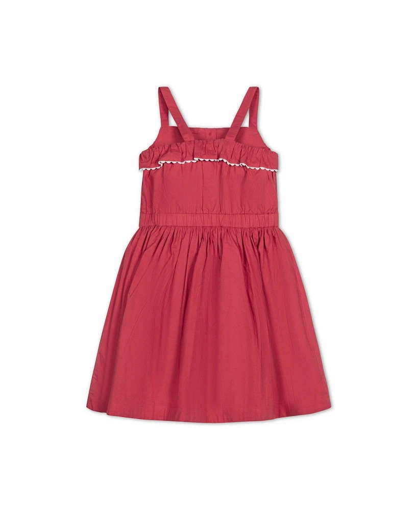 Hope & Henry Big Girls Sleeveless Button Front Ruffle Sundress