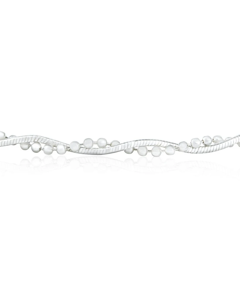 Bling Jewelry Twisted Bead Snake Chain Anklet Ankle Bracelet Sterling Silver 9-10"