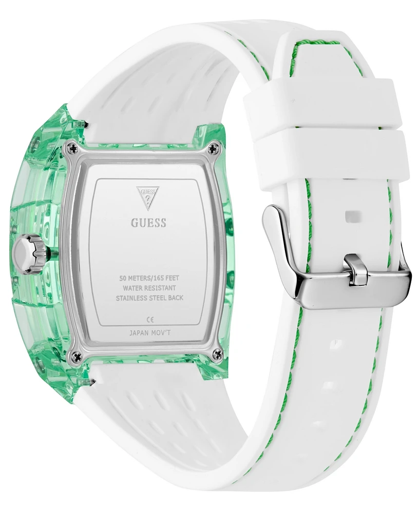 Guess Men's Multi-Function Green Silicone Strap Watch, 42mm
