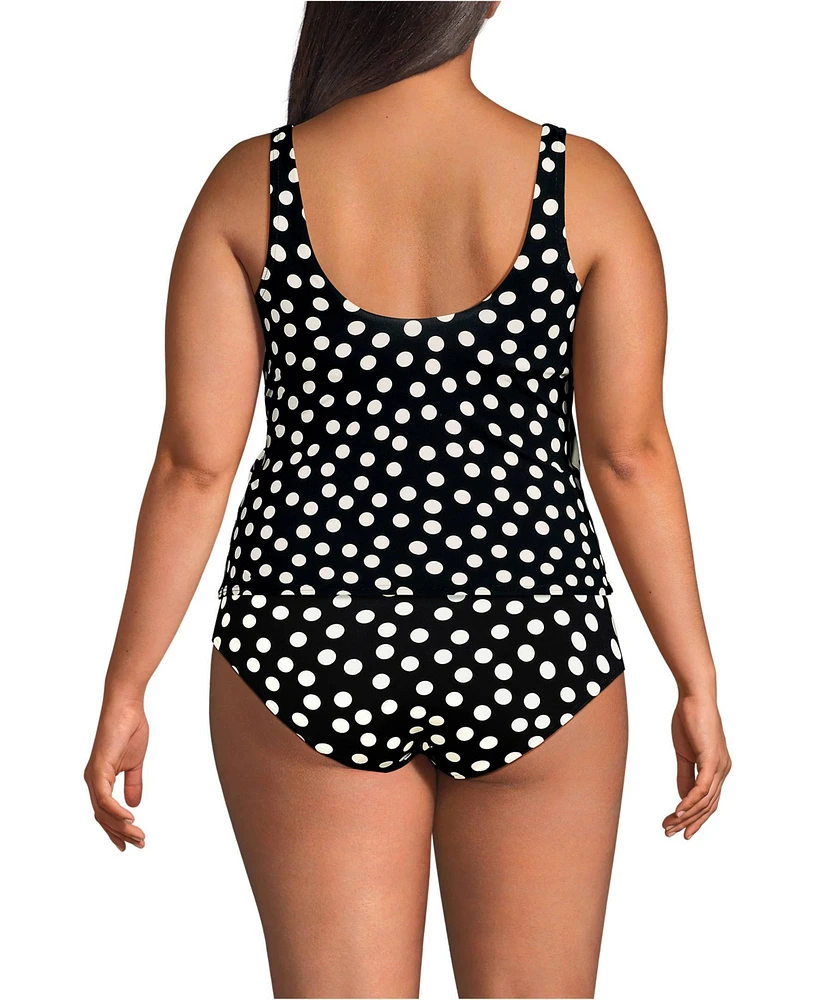 Lands' End Plus Size Side Tie Tankini Top