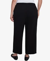 Alfred Dunner Plus Size Natural Instinct Flat Front Relaxed Pull On Ankle Pants