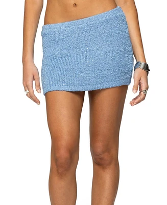 Edikted Women's Shaylee Sequin Knit Mini Skirt