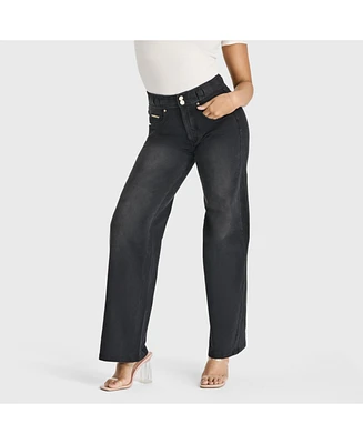 Freddy Women's High Waisted Wide Leg Jeans