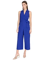 Calvin Klein Women's Tie Waist Sleeveless Gauze Jumpsuit