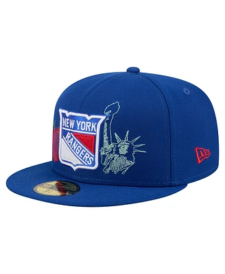 New Era Men's Blue New York Rangers State Stitch 59FIFTY Fitted Hat