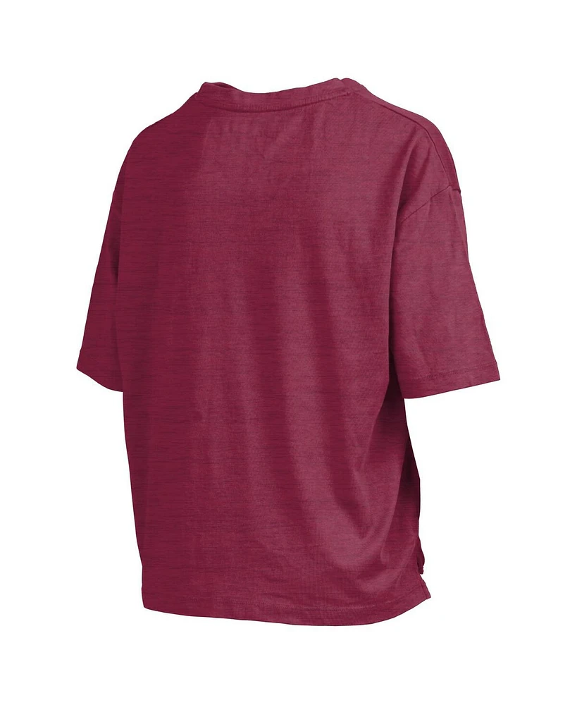 Pressbox Women's Garnet Florida State Seminoles Nelson Arch Over Logo Waist Length Oversized Slub T-Shirt