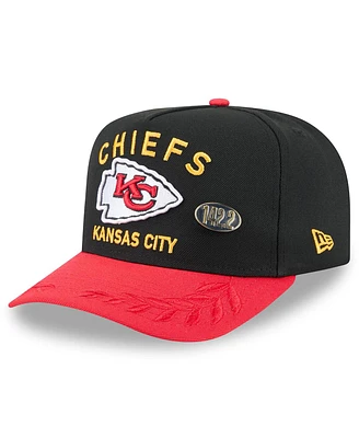 New Era Men's Black/Red Kansas City Chiefs 2025 Nfl Draft On Stage A-Frame 59FIFTY Fitted Hat
